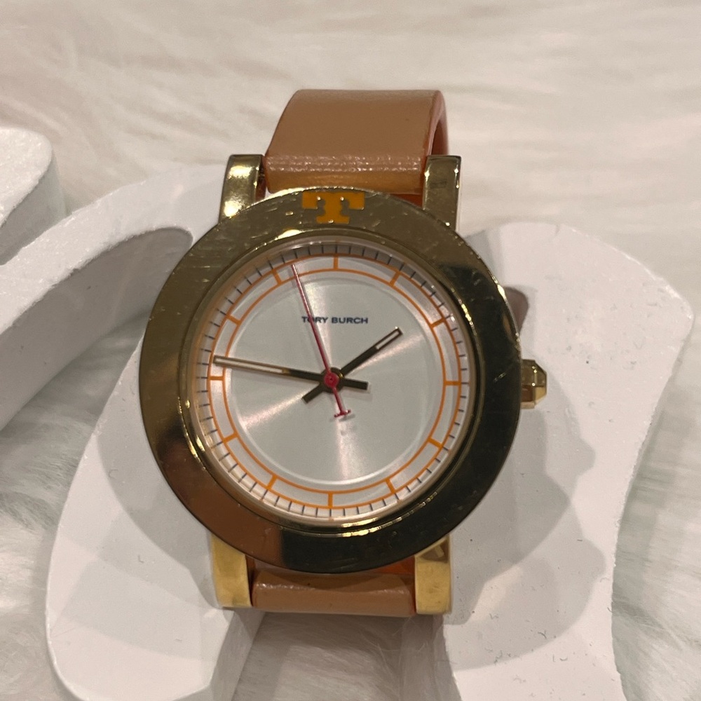 Tory Burch Tan and Orange Watch